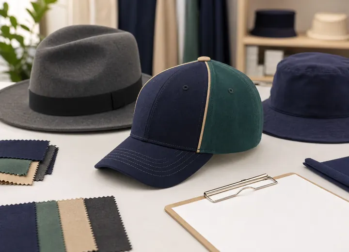 Custom baseball cap, felt fedora and soft-brim hat for bulk headwear sourcing