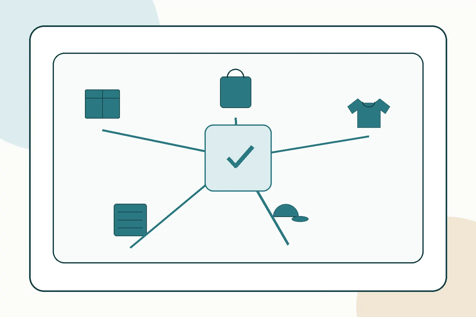Release and packout diagram connecting controlled samples, checks and final cartons