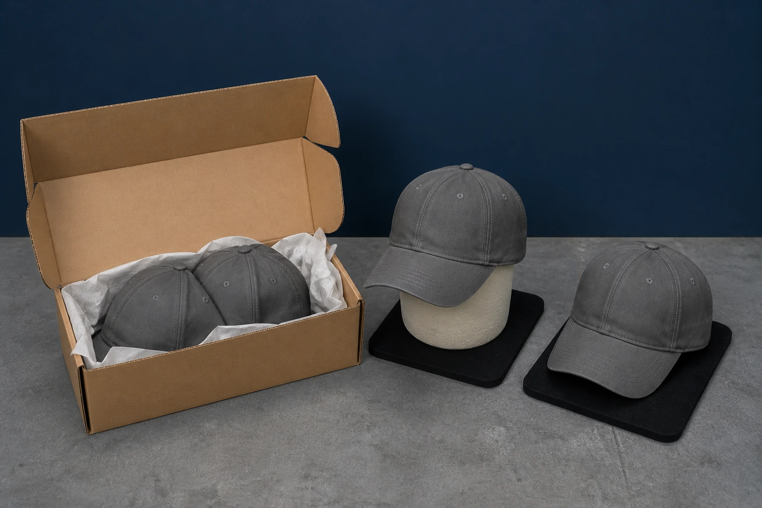 Caps photographed after controlled carton recovery intervals