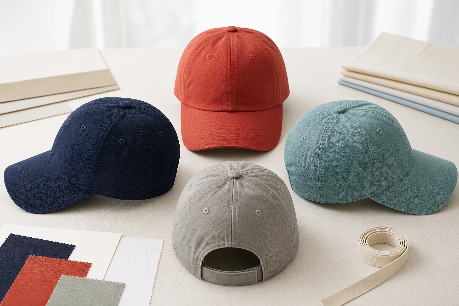 Complete unbranded baseball cap, uncropped hero view