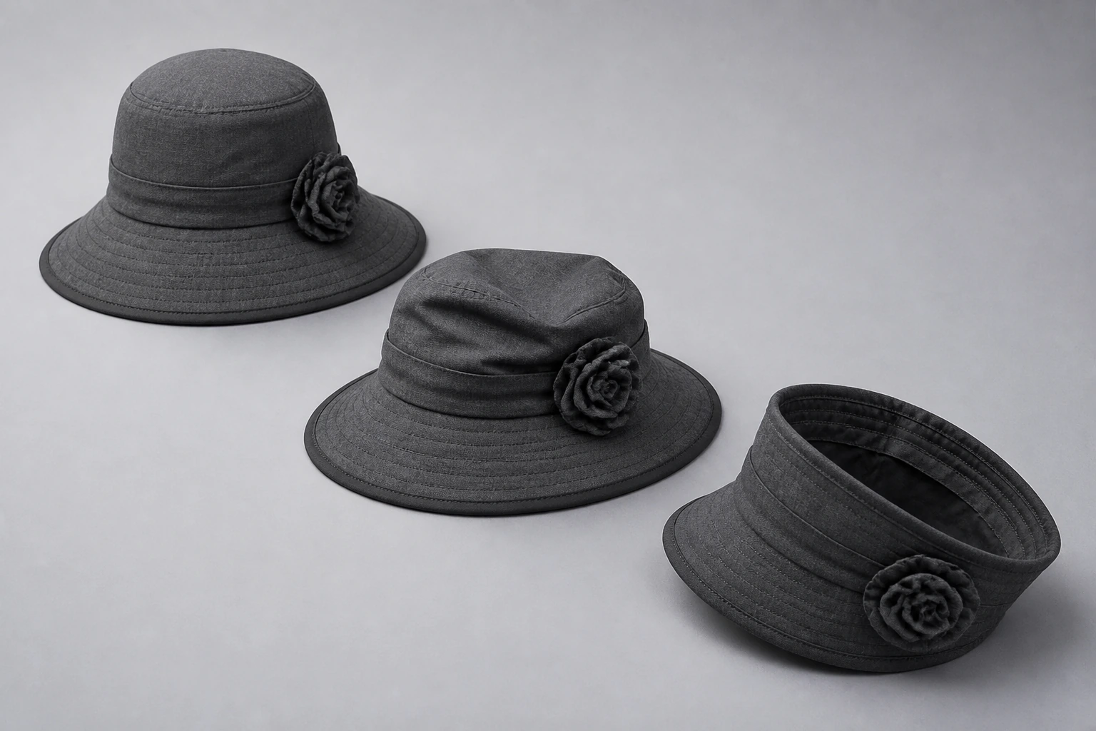 Crown profiles showing distinct form and drape conditions