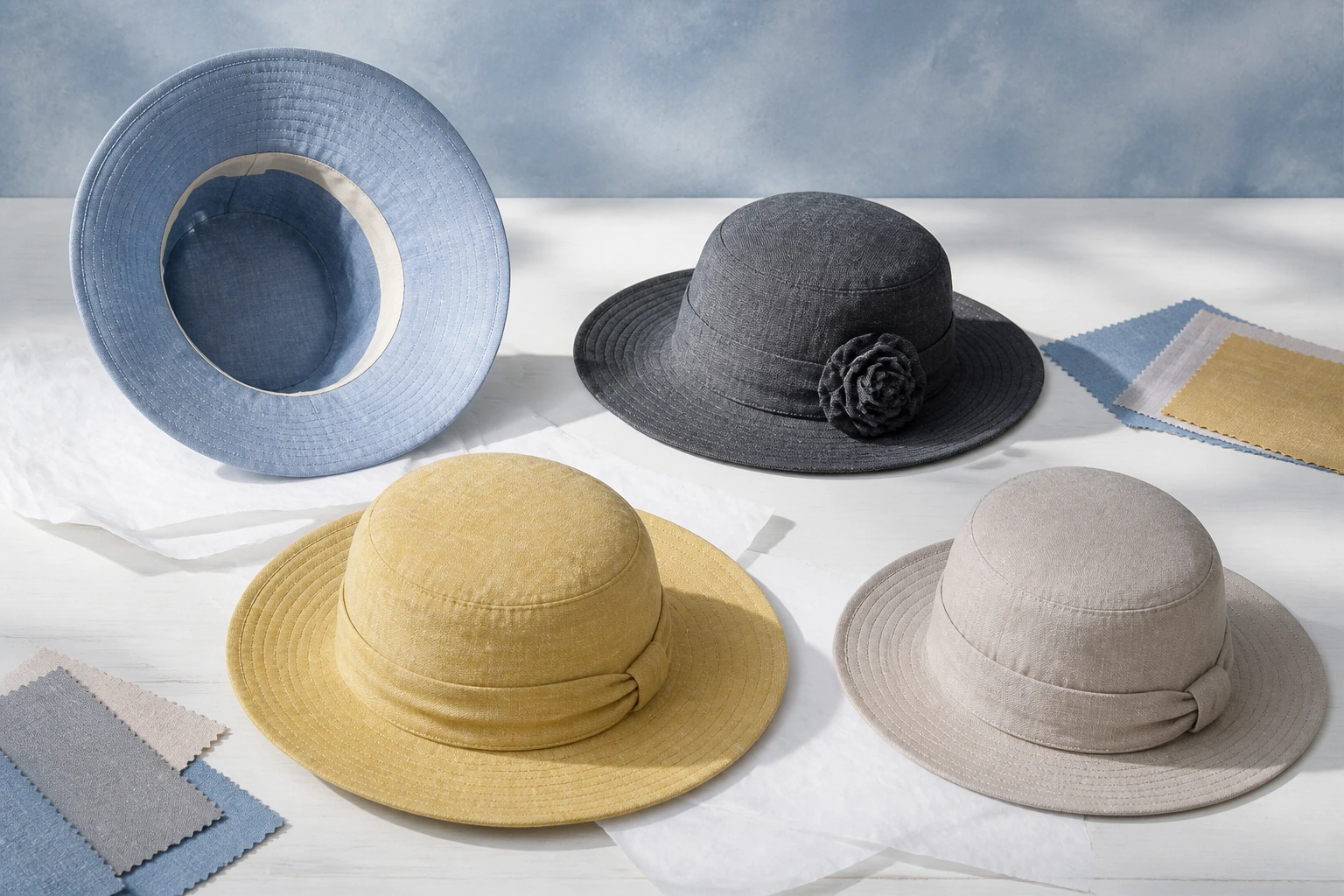 Complete unbranded fashion hat, uncropped hero view
